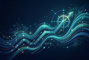 Abstract financial forecasting growth curve representing agency profit maturity model