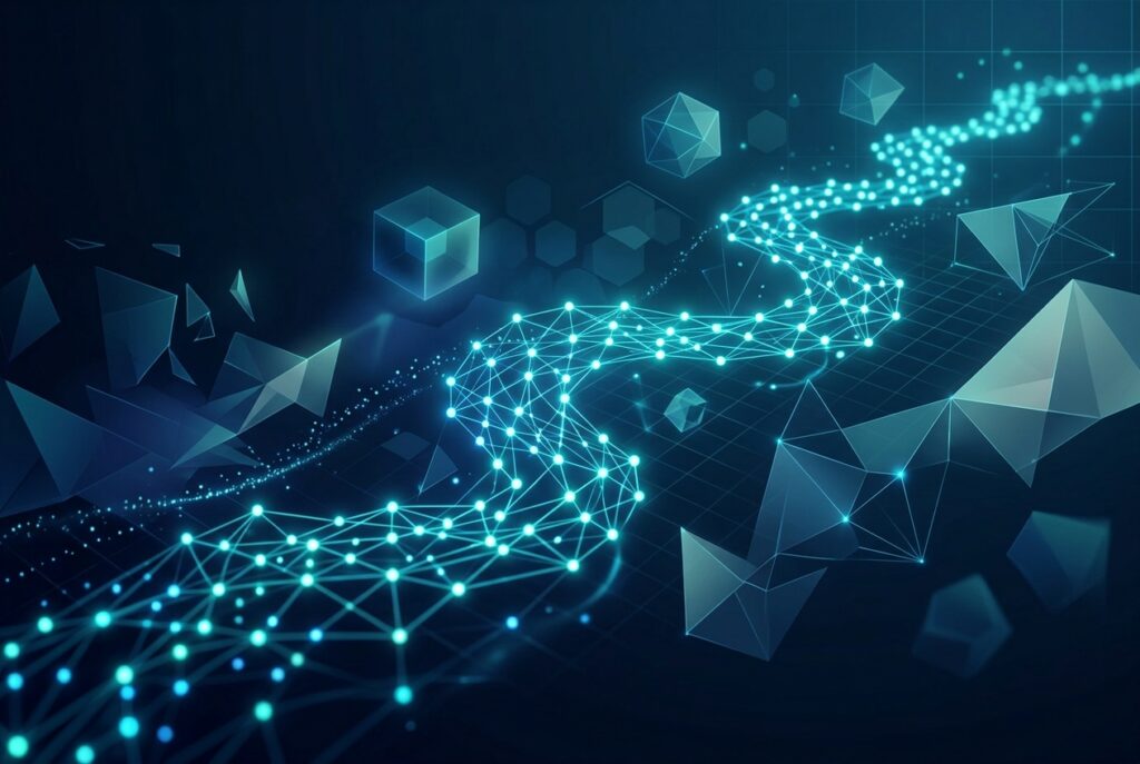 Abstract visualization of agentic AI tutoring pathways in education