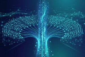 Event attendees generating first-party data as glowing network streams