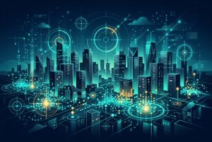 Predictive demand-side data mapped over real estate skyline