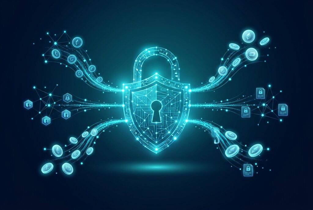 Abstract first-party data trust concept with secure data streams and tokens
